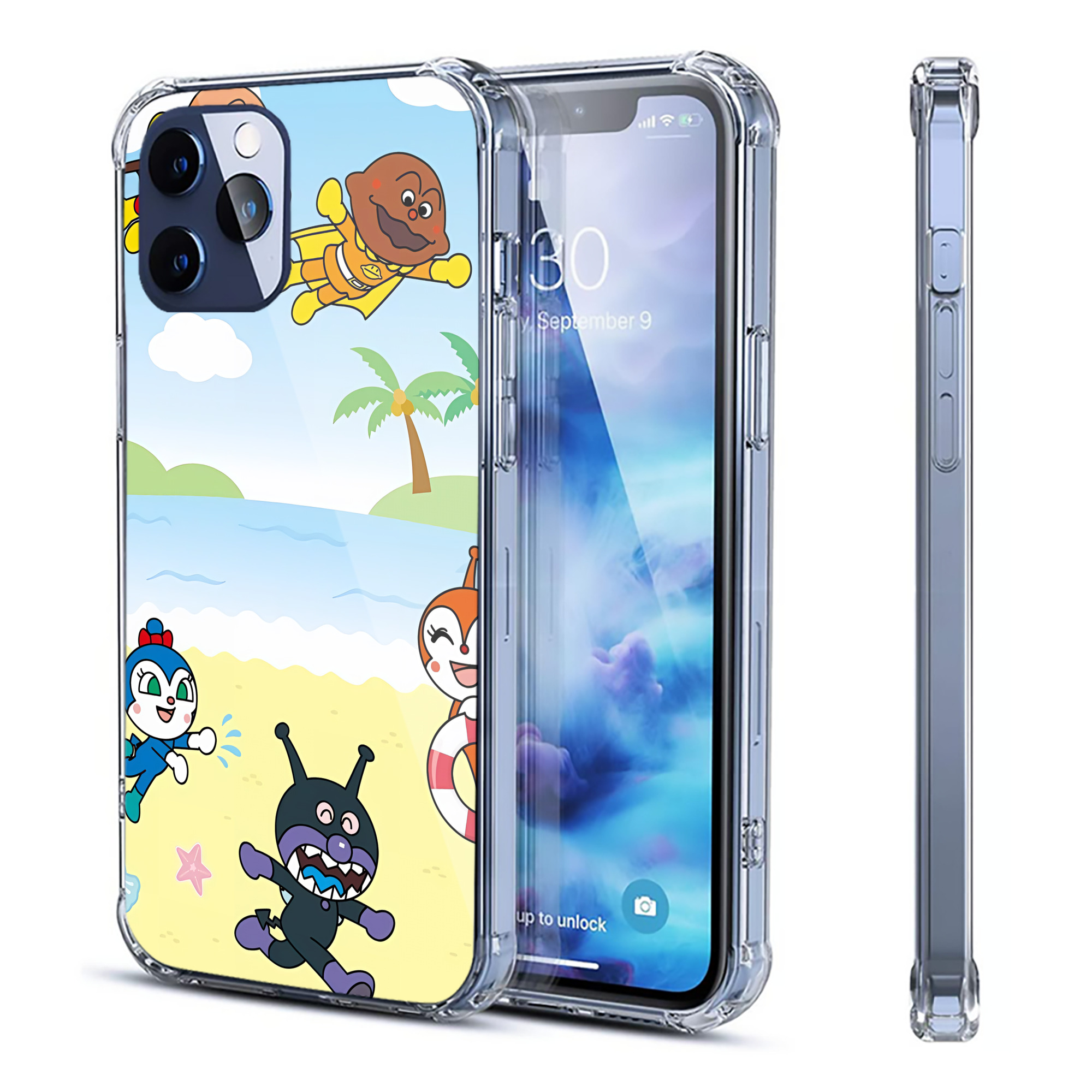 （画像用） アンパンマン Anpanman 【iPhone 12シリーズ対応】透明スマホケース（クリアソフトケース）